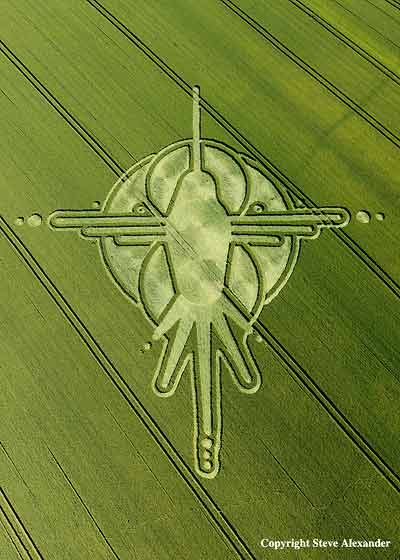 Milk Hill (6), Wiltshire crop circle, aerial photo 4