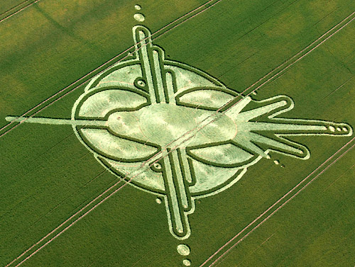 Milk Hill (6), Wiltshire crop circle, aerial photo 6