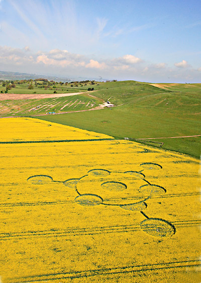Morgan's Hill, Wiltshire crop circle, aerial photo 4