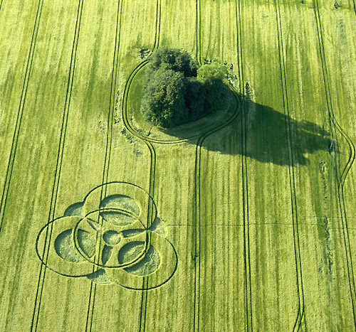 New Farm, Wiltshire crop circle, aerial photo 2