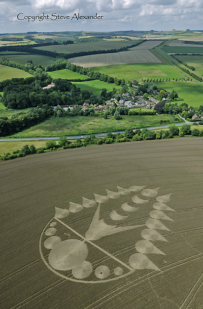 Ogbourne St Andrew, Wiltshire crop circle, aerial photo 8