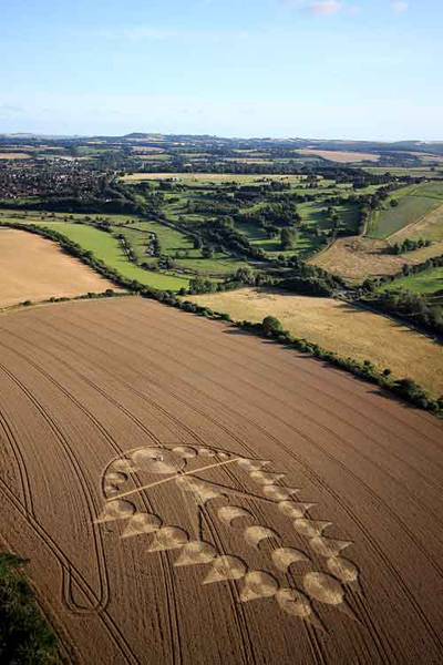 Ogbourne St Andrew, Wiltshire crop circle, aerial photo 10