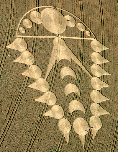 Ogbourne St Andrew, Wiltshire crop circle, aerial photo 5