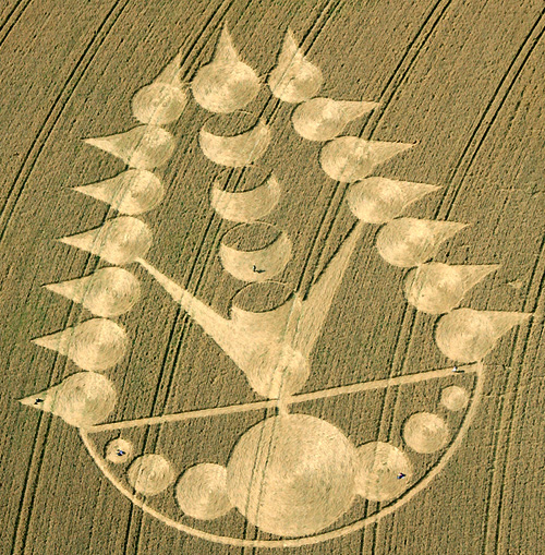 Ogbourne St Andrew, Wiltshire crop circle, aerial photo 6