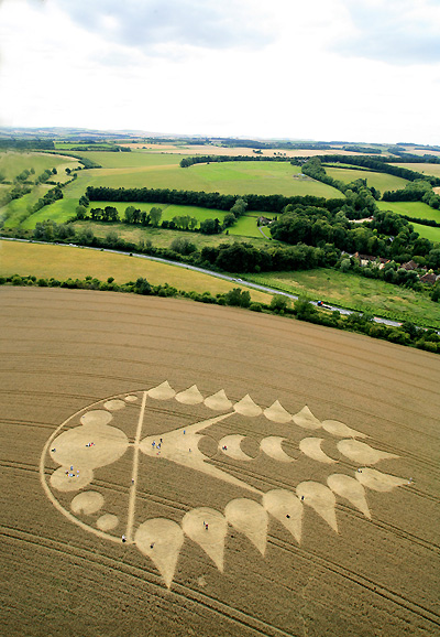 Ogbourne St Andrew, Wiltshire crop circle, aerial photo 7