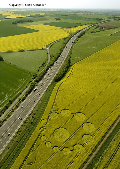 Peaks Down, Wiltshire crop circle, aerial photo 2