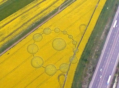 Peaks Down, Wiltshire crop circle, aerial photo 4