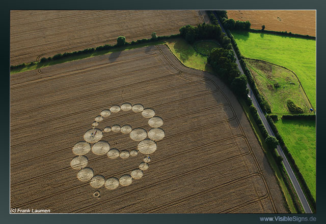 Rollright Stone Circle, Oxfordshire crop circle, aerial photo 7