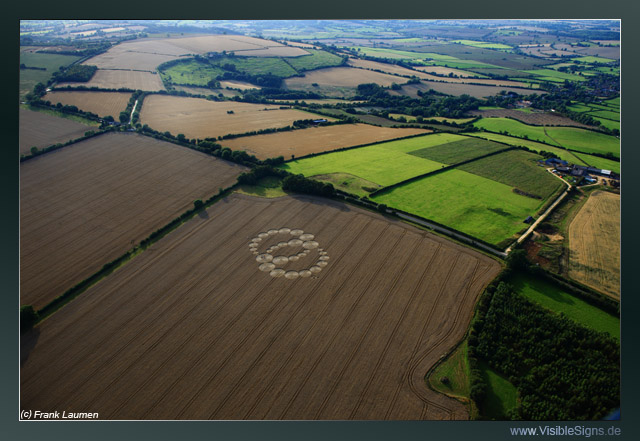 Rollright Stone Circle, Oxfordshire crop circle, aerial photo 8