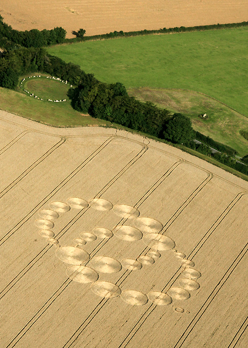 Rollright Stone Circle, Oxfordshire crop circle, aerial photo 3