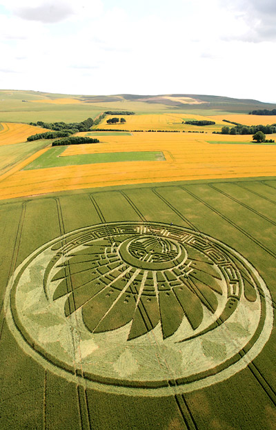 Silbury Hill, Wiltshire crop circle, aerial photo 8