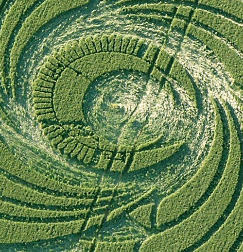 Tawsmead Copse, Wiltshire crop circle, aerial photo 8