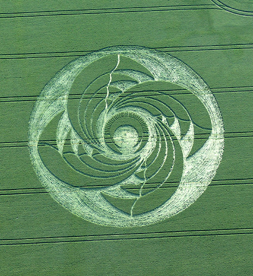 Tawsmead Copse, Wiltshire crop circle, aerial photo 5