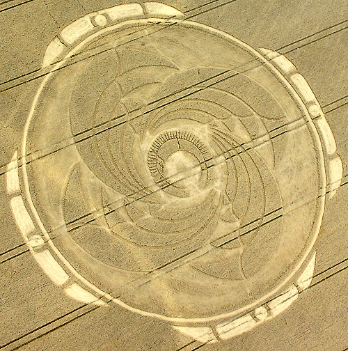 Tawsmead Copse, Wiltshire crop circle, aerial photo 4