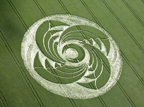 Tawsmead Copse, Wiltshire crop circle, aerial photo 10