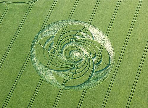 Tawsmead Copse, Wiltshire crop circle, aerial photo 6