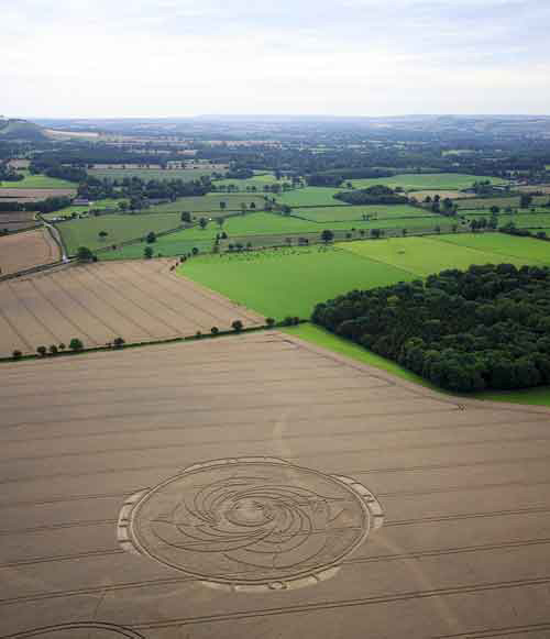 Tawsmead Copse, Wiltshire crop circle, aerial photo 3