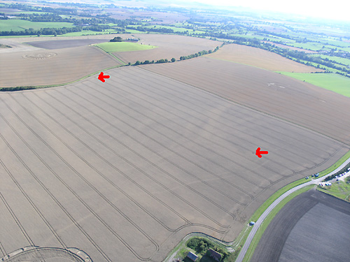 South Field (2), Wiltshire crop circle, aerial photo 3