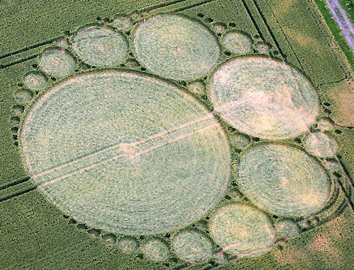 Yatesbury Field, Wiltshire crop circle, aerial photo 2
