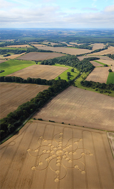 Tidcombe, Wiltshire crop circle, aerial photo 4