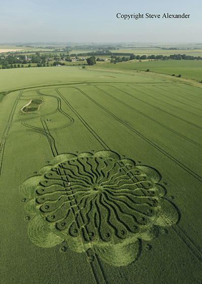 Waden Hill (2), Wiltshire crop circle, aerial photo 4