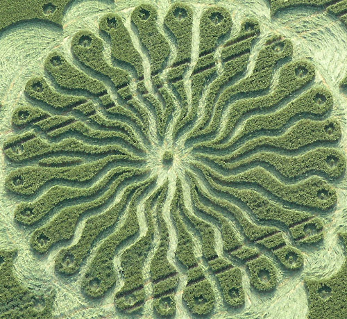 Waden Hill (2), Wiltshire crop circle, aerial photo 2