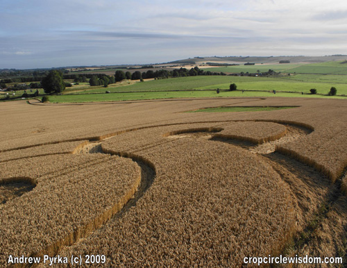 Waden Hill (3), Wiltshire crop circle, aerial photo 7