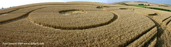 Waden Hill (3), Wiltshire crop circle, aerial photo 4