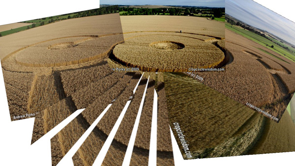 Waden Hill (3), Wiltshire crop circle, aerial photo 2