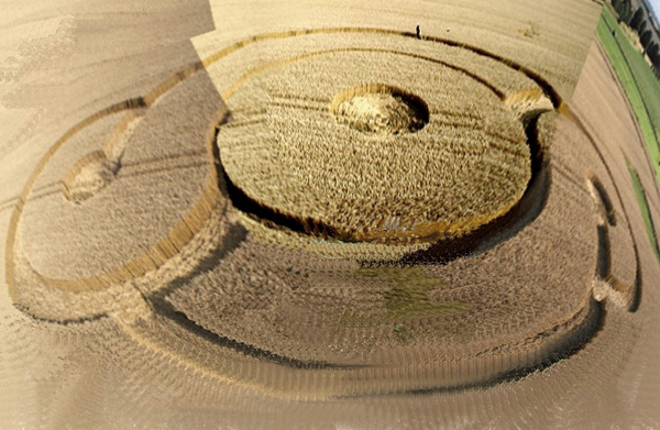 Waden Hill (3), Wiltshire crop circle, aerial photo 3