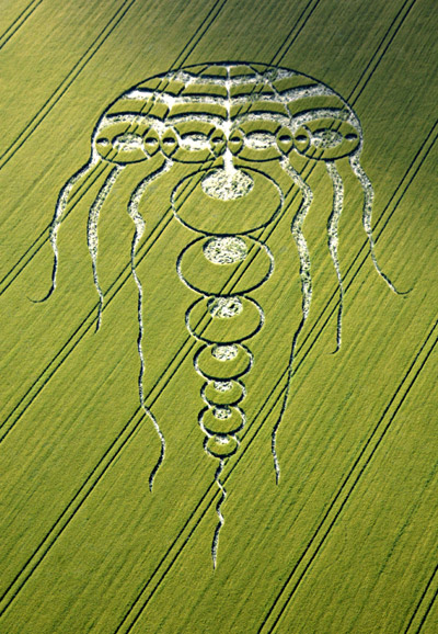 Waylands Smithy, Oxfordshire crop circle, aerial photo 3