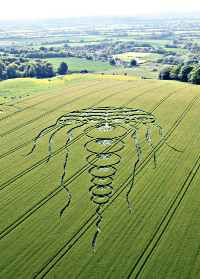 Waylands Smithy, Oxfordshire crop circle, aerial photo 4