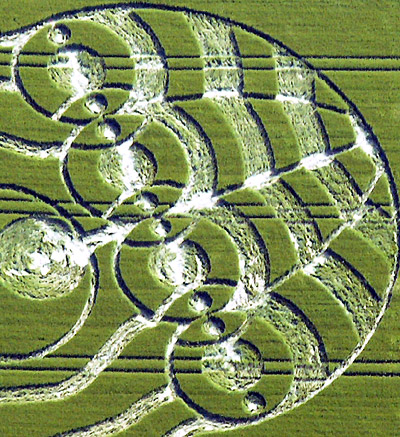 Waylands Smithy, Oxfordshire crop circle, aerial photo 6