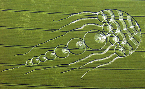 Waylands Smithy, Oxfordshire crop circle, aerial photo 5