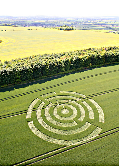 Wayland's Smithy Long Barrow, Oxfordshire crop circle, aerial photo 4