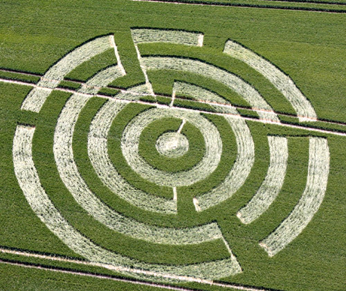 Wayland's Smithy Long Barrow, Oxfordshire crop circle, aerial photo 3