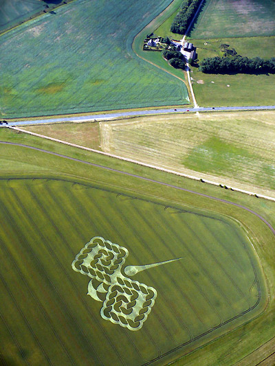 West Down Gallops, Wiltshire crop circle, aerial photo 4