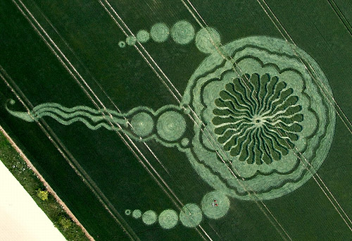 Waden Hill, Wiltshire crop circle, aerial photo 12