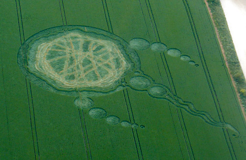 Waden Hill, Wiltshire crop circle, aerial photo 9