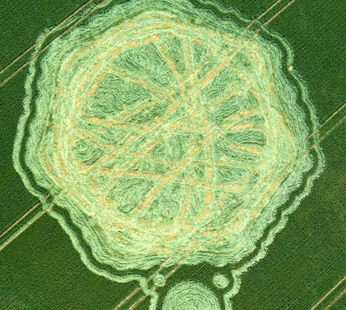 Waden Hill, Wiltshire crop circle, aerial photo 8