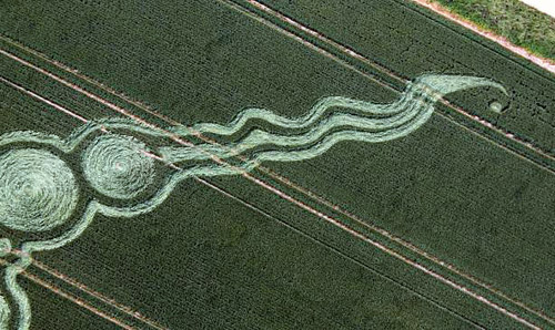 Waden Hill, Wiltshire crop circle, aerial photo 7