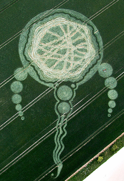 Waden Hill, Wiltshire crop circle, aerial photo 10