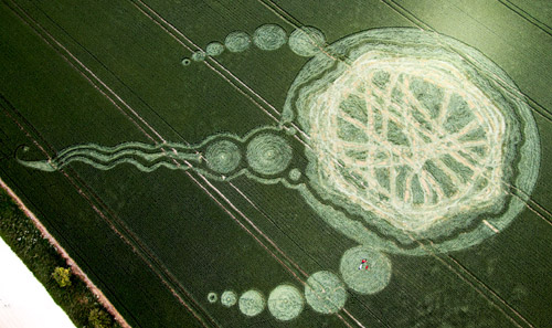 Waden Hill, Wiltshire crop circle, aerial photo 11