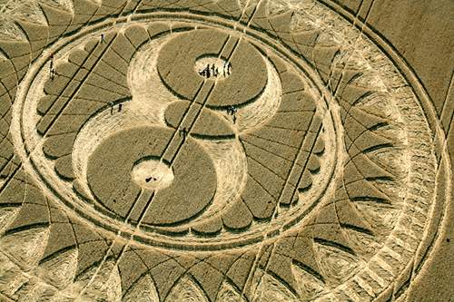 Crop Circle atWoodborough Hill, Wiltshire crop circle, aerial photo 11