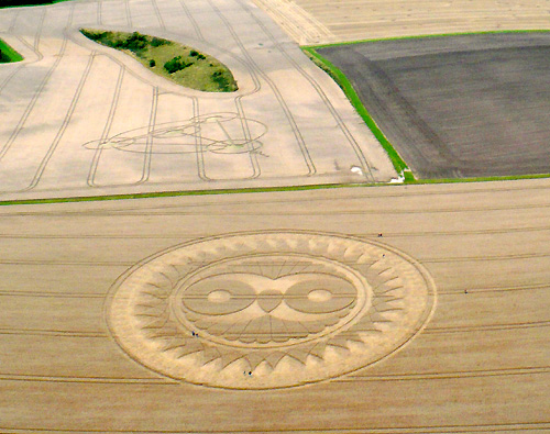 Crop Circle atWoodborough Hill, Wiltshire crop circle, aerial photo 19