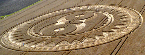 Crop Circle atWoodborough Hill, Wiltshire crop circle, aerial photo 13