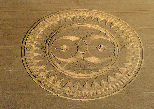Crop Circle atWoodborough Hill, Wiltshire crop circle, aerial photo 14