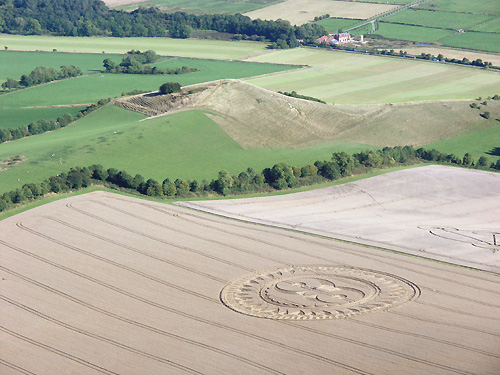 Crop Circle atWoodborough Hill, Wiltshire crop circle, aerial photo 6