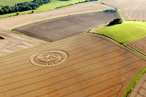 Crop Circle atWoodborough Hill, Wiltshire crop circle, aerial photo 18