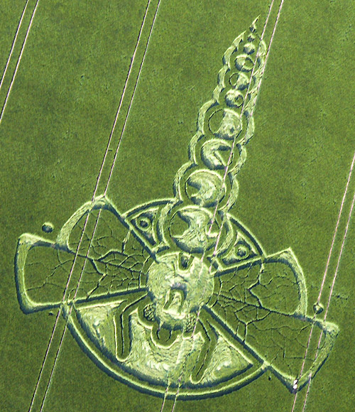Crop Circle atLittle London, Wiltshire crop circle, aerial photo 2